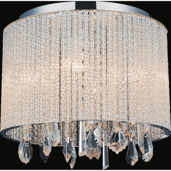 Cwi Lighting Benson 4 Light Drum Shade Flush Mount With Chrome Finish 5562C12C Clear - main